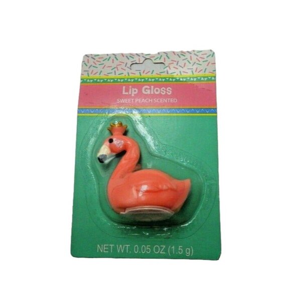 Royal Pink Flamingo Sweet Peach Scented Lip Gloss - Picture 2 of 4